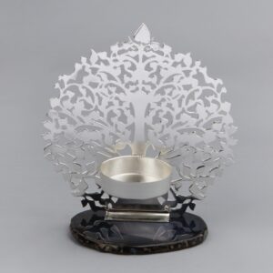 Tree of Life Tea Light Holder on Agate