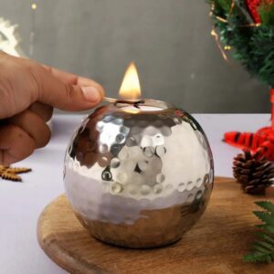 Round Hammered T-Light Holder