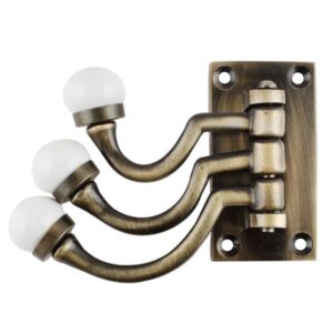 3 in 1 Antique Metal and Ceramic Wall Hooks