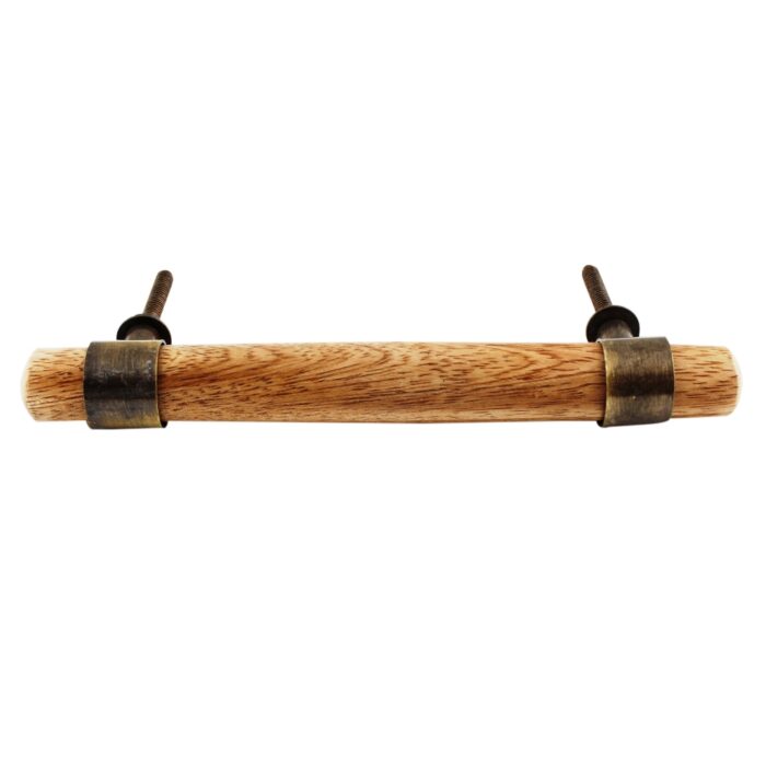 Natural T Bar Wood Brass Handles