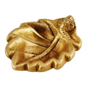 Brass Ganpati And Leaf Oil Lamp Diya