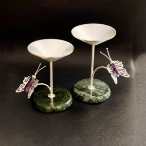 Butterfly Green Melakait Stone Bowl