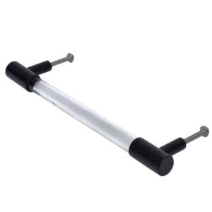 Clear Black Medium Cylinder Glass Door Handles