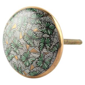 Green Butterfly Swarm Ceramic Cabinet Knob