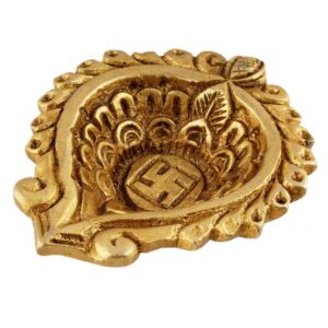 Heart Shaped Swastika Diwali Oil Lamp