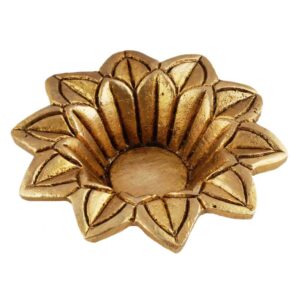 Hindu religious Brass Open Flower Oil Lamp
