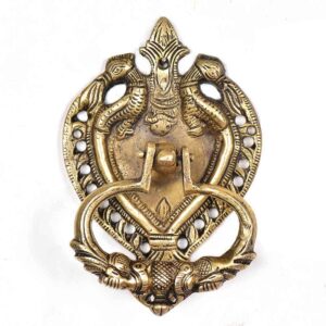 Magnificient Peacock Carved Brass Door Knocker