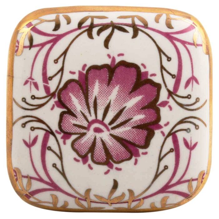 Pink Flower Square Ceramic Dresser Knob Online