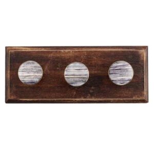 Round Grey Metal and Bone Wooden Hooks
