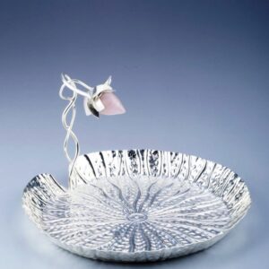 Silver Plated Lotus Bud Platter