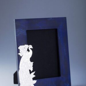 Silver Plated Peacock Cutwork on Composite Lapiz Photoframe