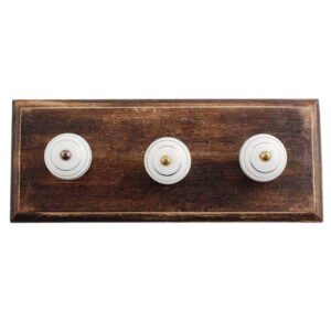 White Gold Strip Wooden Hooks