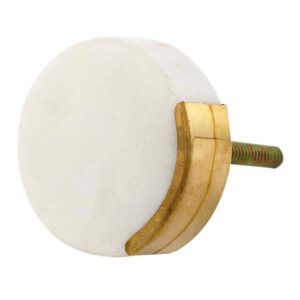 White Round Golden Stone Cabinet Knob