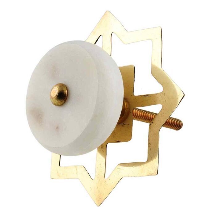 White Stone Flat Drawer Knob Online