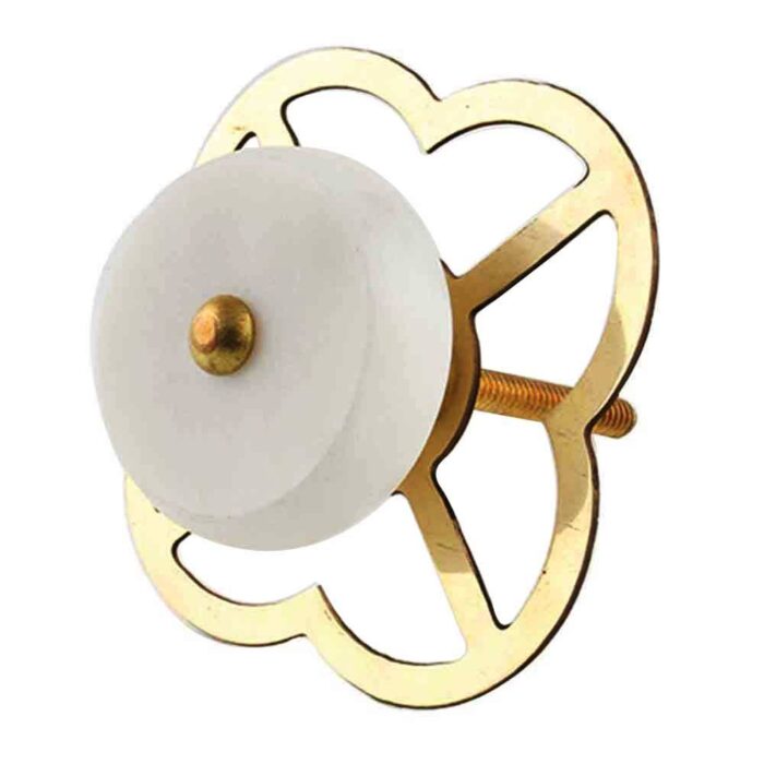 White Stone Flat Drawer Knob Online