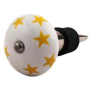 Yellow Star Ceramic Wine Stopper