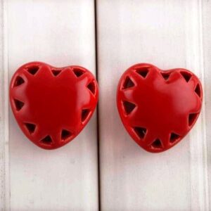 Ceramic knobs, Ceramic Heart Knobs