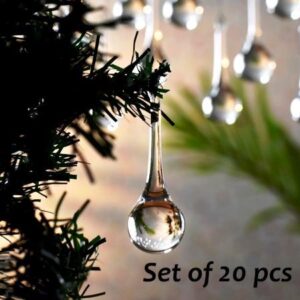 Clear Glass Rain Drop Hanging Crystal
