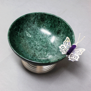 Butterfly Green Melakait Stone Bowl